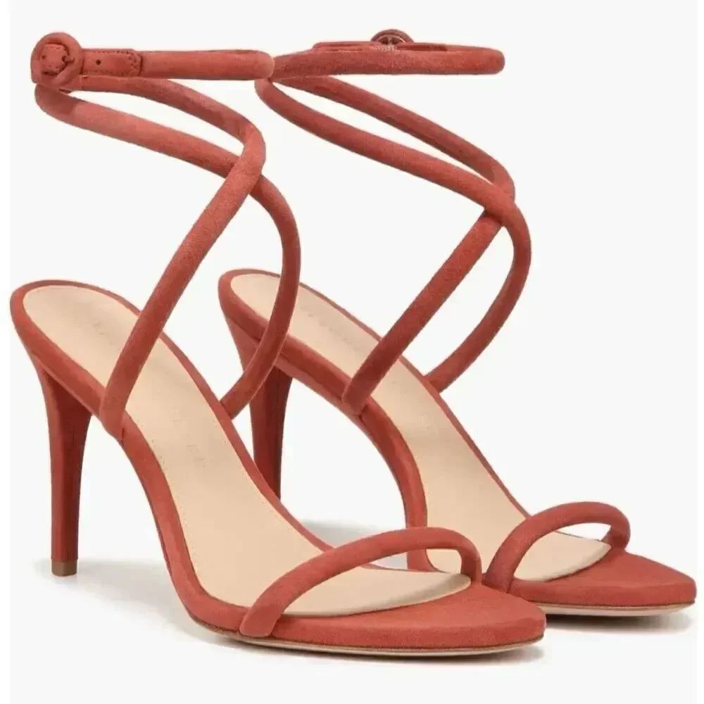 NIB Veronica Beard Women's Redwood Marceline Suede Heels Strappy Sandals Size 8.